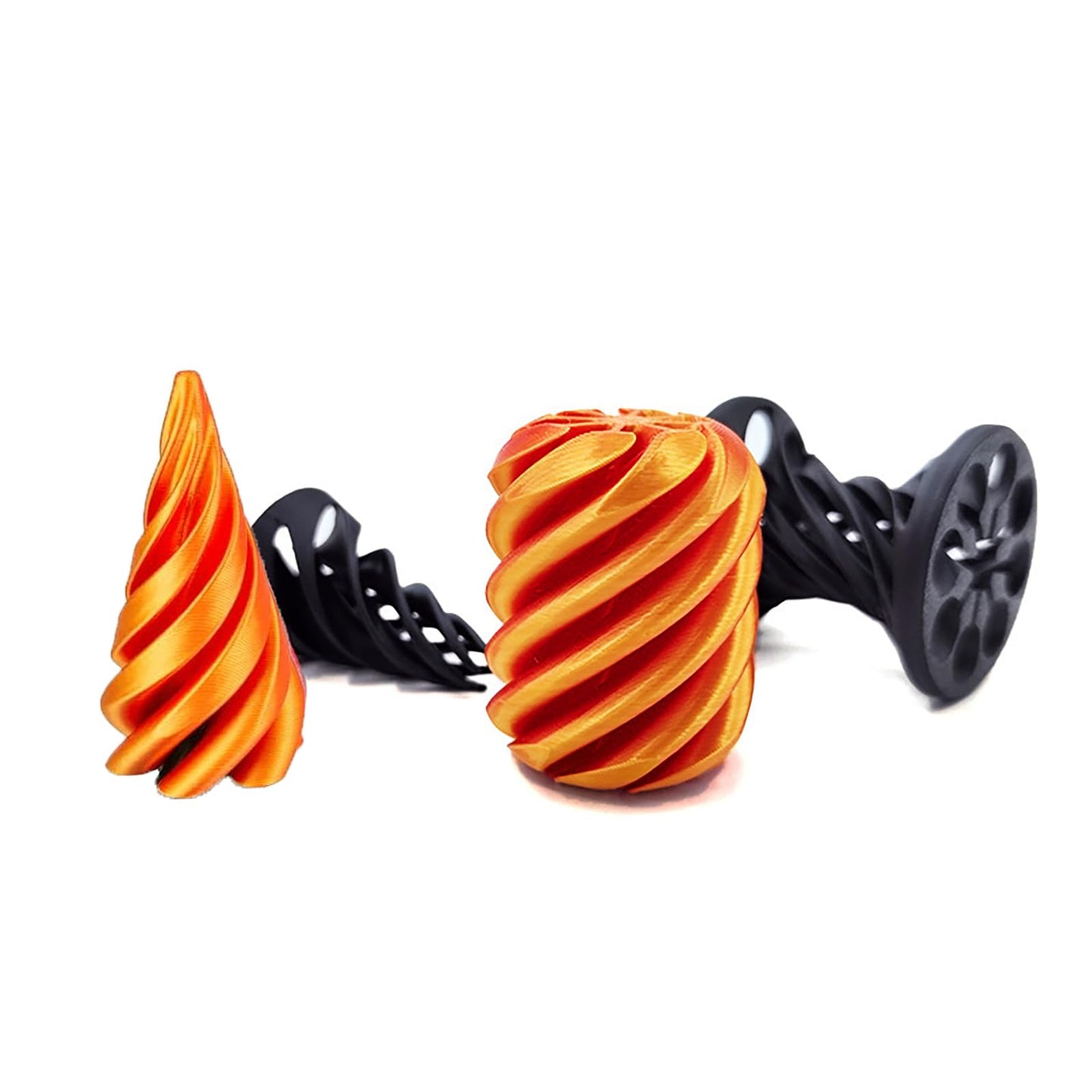 Cyhdddr 2Pcs Spiral Cone Fidget Toy Set - 3D Printed Stress Relief, Mini Pyramid Design, Plastic, Cone & Cylinder Color