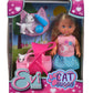 Simba 105733348 Evi Love Cat Buggy With Two Cats In Cat Buggy Removable Bag Accessories Dressing Doll 12 Cm For Children From 3 Years