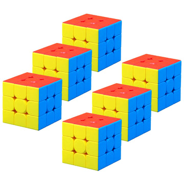 Cfmour 6 Pack 3X3 Speed Cube Set - Moyu Meilong 3C, Stickerless Magic Cubes Bundle 3X3X3- Fast Turning Birthday Party Easter Valentines Day Gifts Puzzle Game Brain Toy For Kids And Adult
