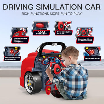 Interactive Truck Engine Toy with Removable Parts - Lights, Sounds, and Fun for Young Mechanics -Unleash their Creativity and Mo