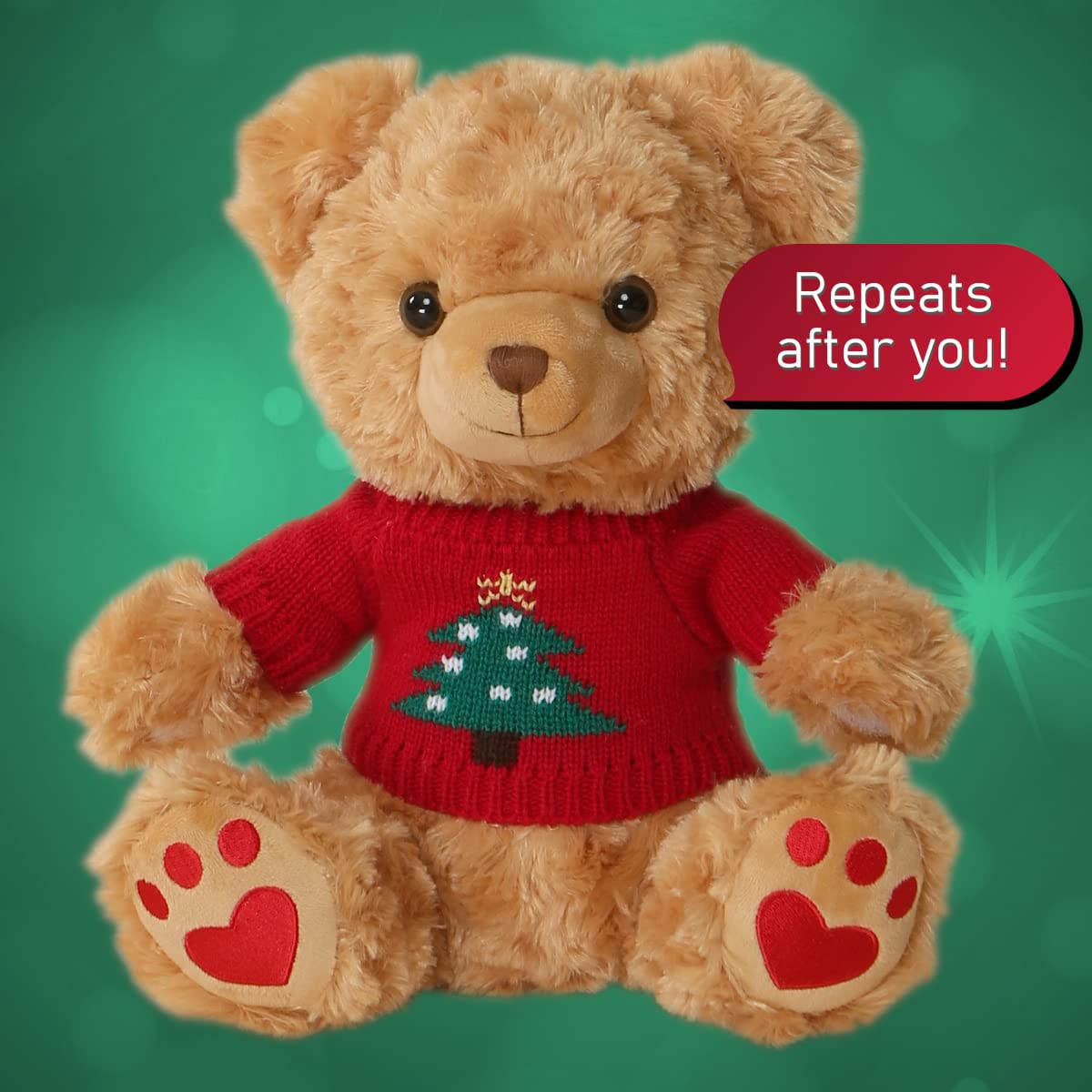 Zillywood 9'' Talking Teddy Bear With Accessories Repeats What You Say. Repeating Talking Teddy Bear Gift For Her. For Valentine
