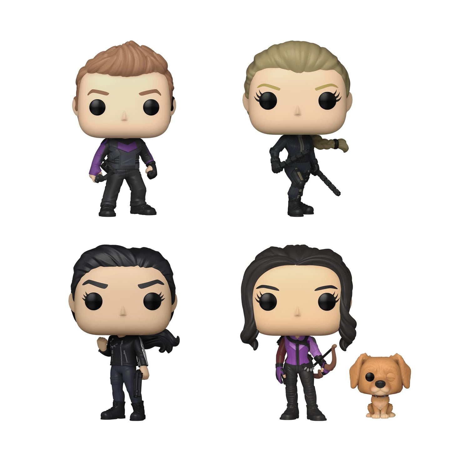 Funko Pop! Marvel Hawkeye Set Of 4 - Hawkeye, Yelena, Maya Lopez And Kate With Lucky The Pizza Dog