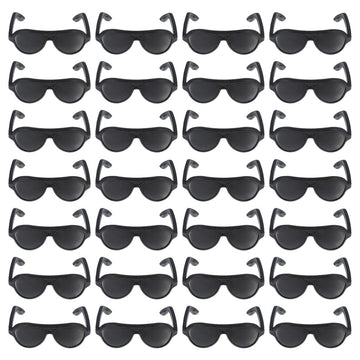 NUOBESTY 100pcs Mini Doll Eyeglasses Miniature Black Sunglasses Tiny Eyewear Toys for Kids Dollhouse DIY Craft Accessories