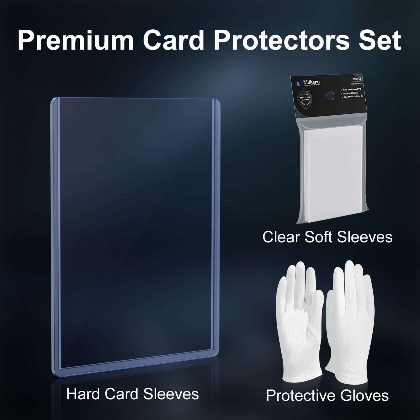 200 Card Sleeves Hard Plastic, 3''X4'' Baseball Card Protectors Hard Plastic For Baseball, Football And Game Cards (100 Hard Car