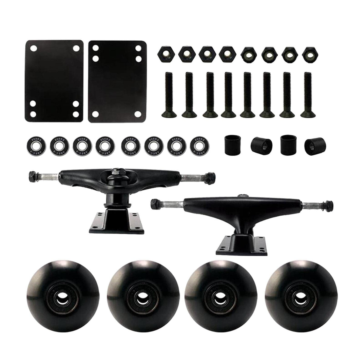 LICHTS Skateboard Package 5inch Trucks with 52mm Wheels + Components Black Wheels