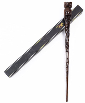 Handicraftviet Hand Carved Owl Wooden Magic Wand  Wizard Wands 15' for mature-themed and Child Great Gift for Halloween  Christmas and Birthday Party (Owl Wand)