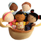 Snuggle Stuffs Basket Of Buddies Plush Diversity Multicultural Ethnic Dolls | Diversity Toys For Toddlers | Soft Multicultural Dolls For Preschool Classroom, Daycare Or At Home | Set Of 5-8'