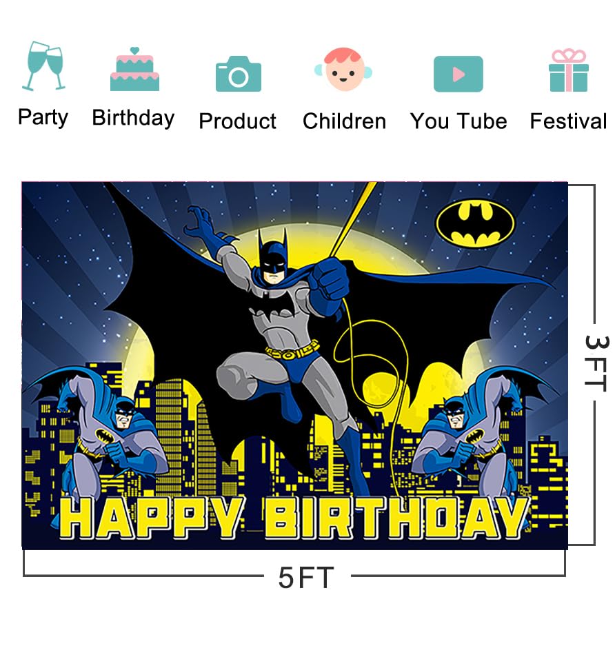 Hero Backdrop for Birthday Party Decorations Blue Background for Baby Shower Party Cake Table Decorations Supplies Superhero The