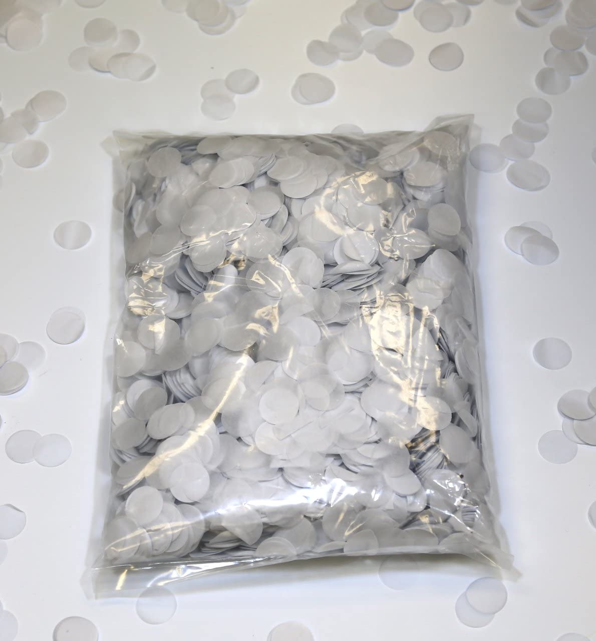 Ultimate Confetti 30,000 Pieces of 1 White Biodegradable Tissue Circle Confetti (1lb) Perfect for Weddings-Decorations-Balloons-