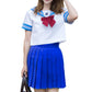 Beautifulfashionlife Womens School Uniform High Waist Flat Pleated Skirts 4Xl Light Blue