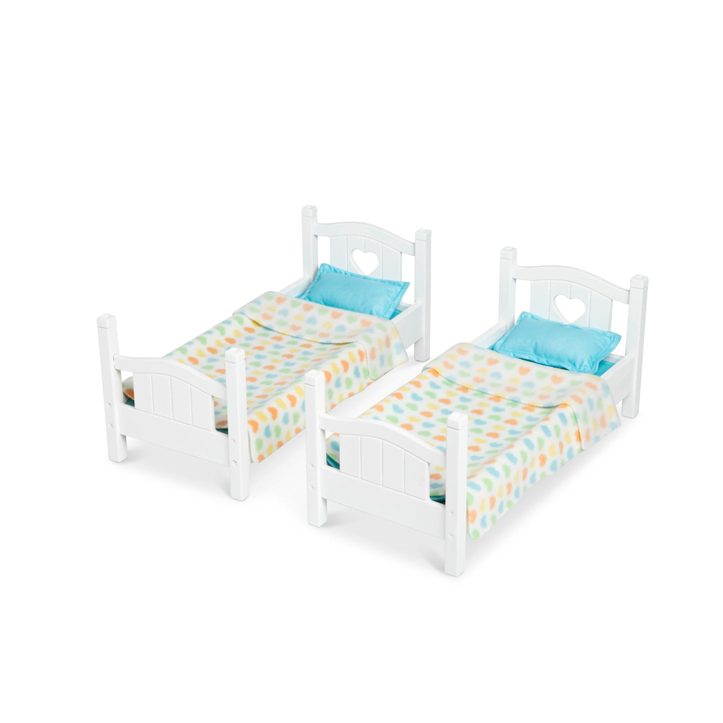 Melissa & Doug Mine To Love Wooden Play Bunk Bed For Dolls-Stuffed Animals - White (2 Beds, 17.4   H X 9.1   W X 20.7   L Assemb