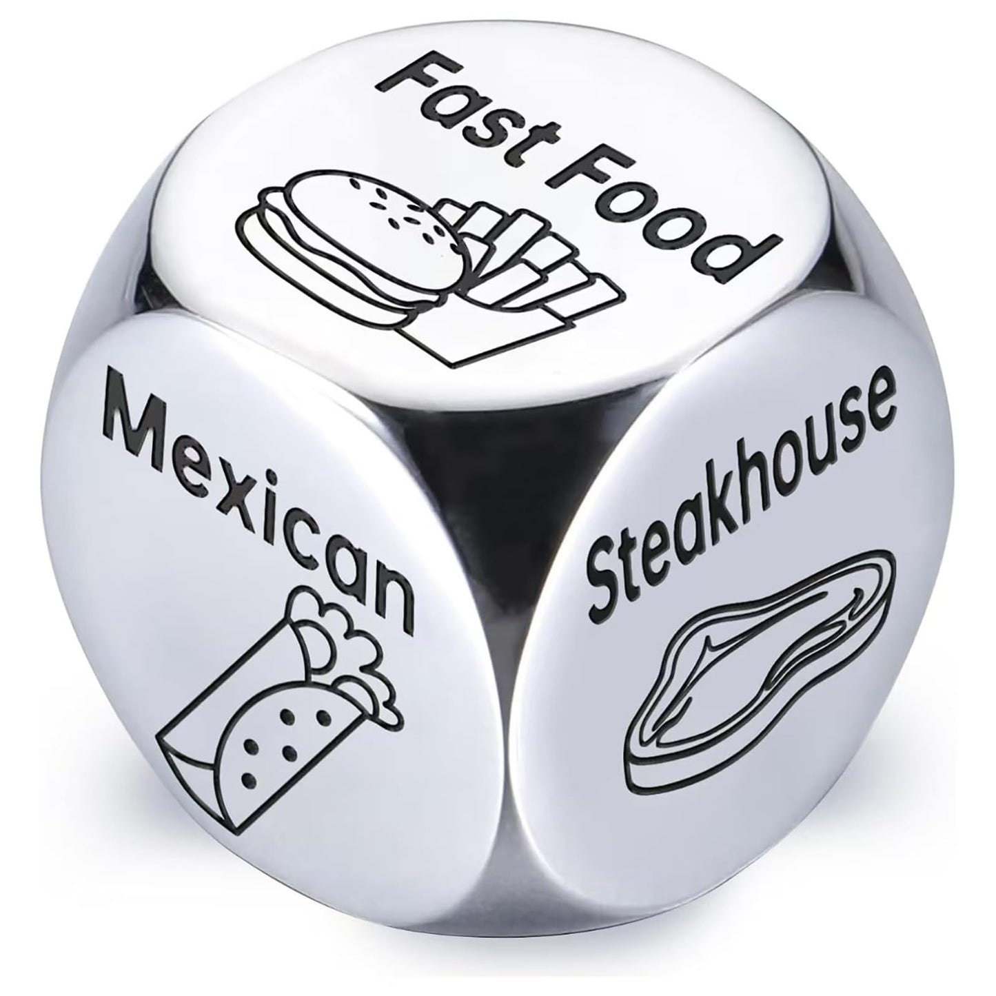 Ptshow Valentines Day Gifts For Him Her Women Men, Steel Food Decision Dice For Couple Gifts Girlfriend Boyfriend Funny White El