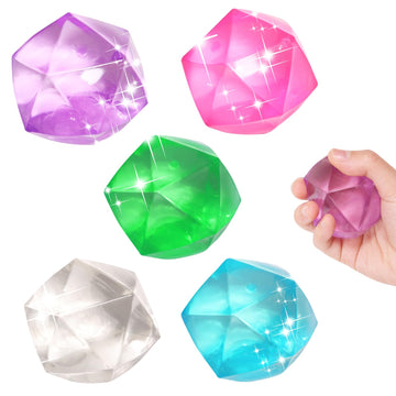 5Pcs Big 2.45 Stress Cube Masonry Ice Squishy Balls - Diamond Malt Sugar Fidget Toy For Your Best Mellow And Chill - Square Shap