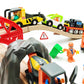 Wooden Train Cars Track Accessories Set Trailer Truck Small Vehicles Magnetic Train Cars Fit for Wooden Train Track Railway for