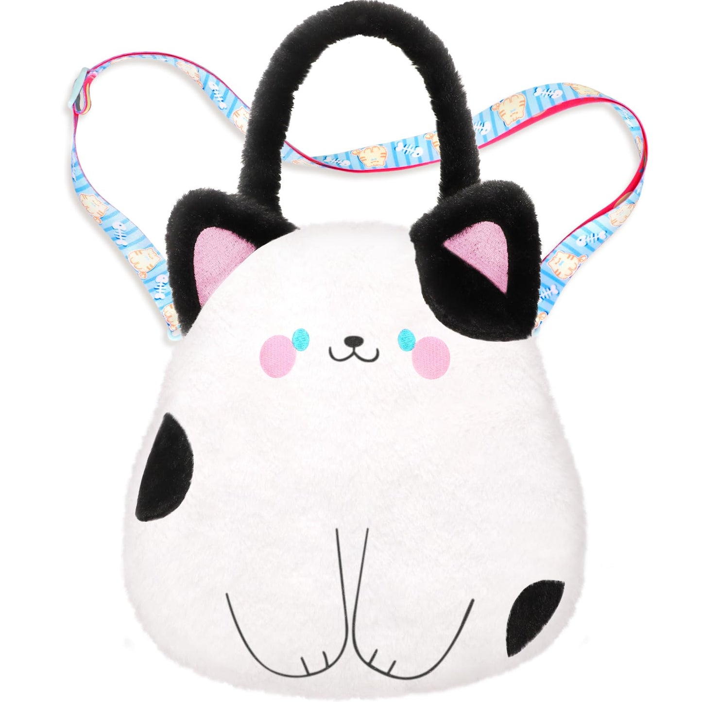 Catchcute Cat Plush Bag Kids Crossbody Bag For Kids, Plush Handbag Tote Bag With Adjustable Strap,Soft Plush Cat Stuffed Purse W