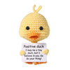 Boxob Mini Funny Positive Duck, 3.94'' Creative Wool Pocket Knitted Duck Toy Doll With Card Cute Crochet Tiny Positive Emotional