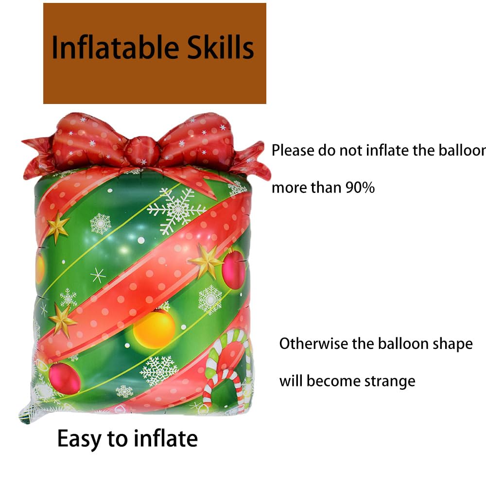 Hadckja Christmas Gift Balloons Christmas Balloons Christmas Gift Foil Balloons For Christmas-Themed Party Birthday Party Suppli