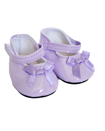 Mbd 18 Inch & 15 Inch Doll Shoes - Lavender Mary Jane - Fits Both Sizes