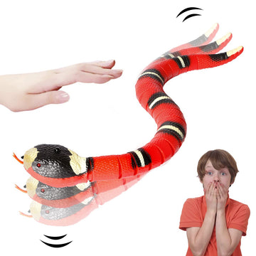 Gawertoy Induction Snake Toy For Kids Pets, 16' Rechargeable Realistic Rattle Snake Toy With Retractable Tongue And Swinging Tail, Perfect Children Birthday Halloween