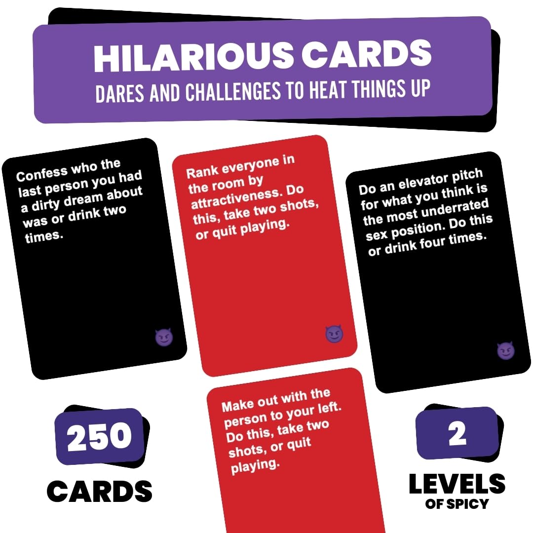 Do or Drink Naughty Edition - The mature-themed Drinking Game for Spicy Situations - Fun Party Games for mature-themeds with 250 Cards - Great for Game Night  Pre Games  After Parties  and More