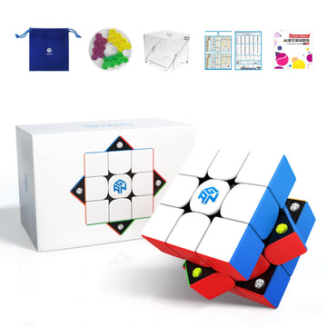Gan 356 M, 3X3 Magnetic Speed Cube Stickerless 356M Magic Cube With Extra Ges, Frosted Coated