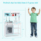HONEY JOY Kids Kitchen Playset, Toddlers Wooden Play Kitchen Set w/Microwave, Sink, Stove & Oven, Cookware Utensils, Large Stora