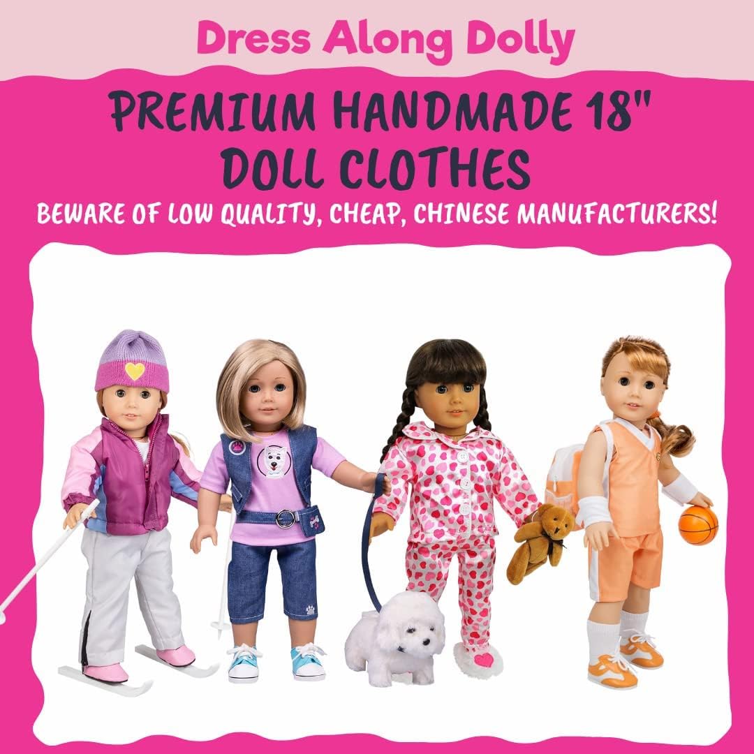 Harley Quinn Inspired Doll Outfit (7Pc Set)- Super Hero Clothes & Accessories Compatible W American Girl Doll- Includes Shirt, S