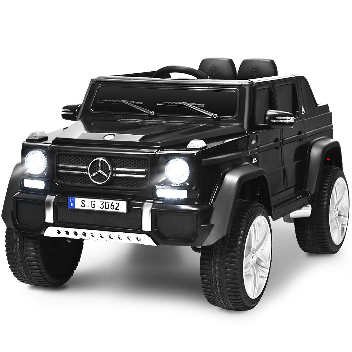 Costzon Ride on Car, Licensed Mercedes-Benz Maybach, 12V Battery Powered Vehicle Toy w/ 2 Motors, Remote Control, 3 Speeds, Ligh