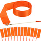 Hiunicorn 12Pcs Orange Dance Ribbons Party Favors For Girls Rhythmic Gymnastics Ballerina Birthday Party Streamers Decoration, Kids Circus Carnival Ribbon Silks Sticks Wands