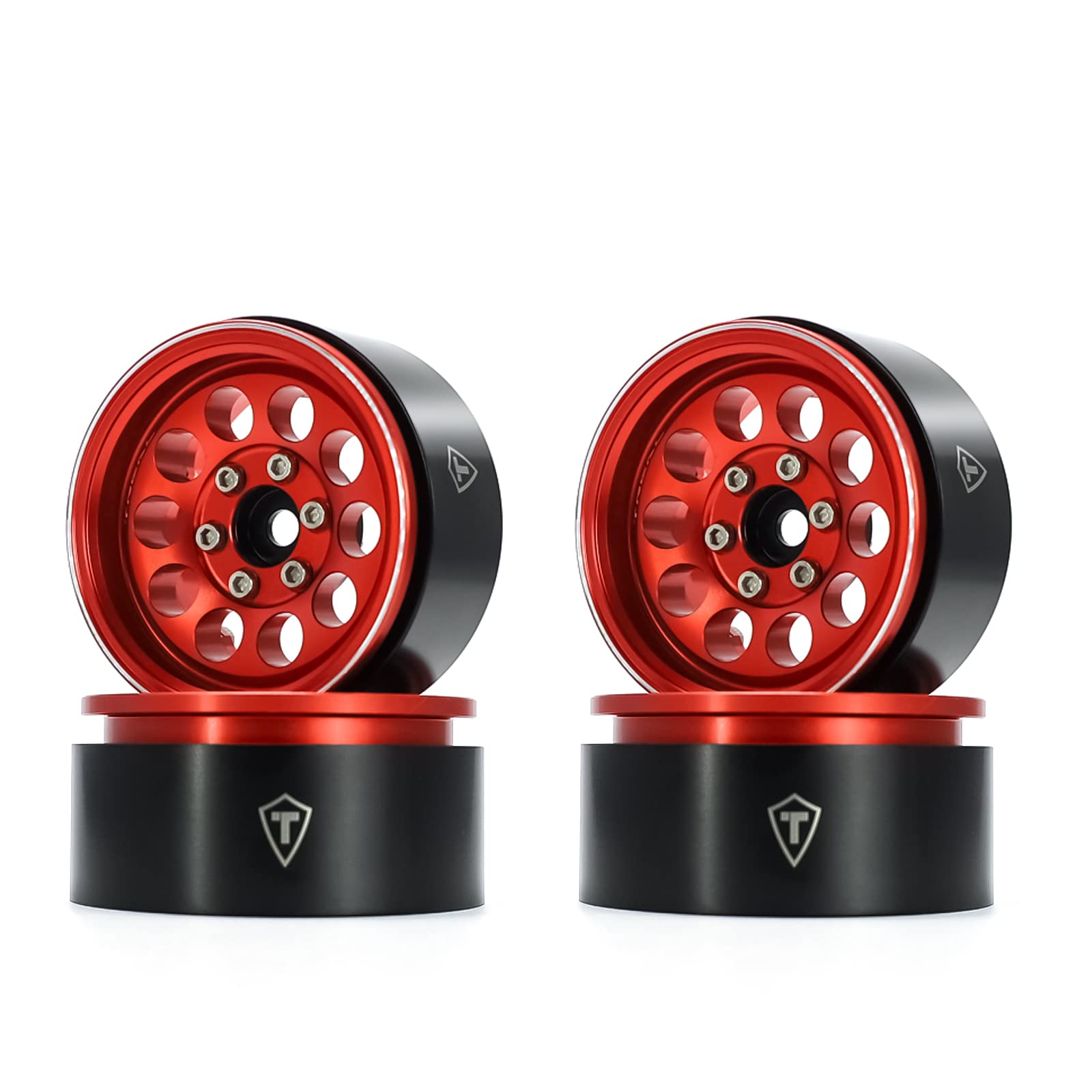 Treal Rc Wheels 4Pcs 1.9 Inch Beadlock Rc Rims Set For 1:10 Rc Crawler Compatible With Axial Scx10 Scx10 Ii 90046 Scx10 Iii Axi0