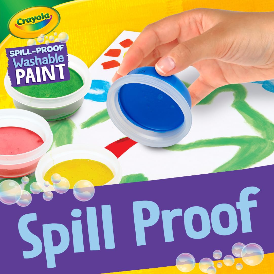 Crayola Spill Proof Paint Set (5ct), Washable Paint for Kids, Craft Supplies for Classrooms, School Supplies