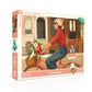 New York Puzzle Company 1000 Piece Jigsaw Puzzle - Janet Hill Brownstones, Cardboard, Brown, 10x8 inches, Model NPZJH2305