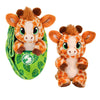 Giraffe Swaddle Babies - Stuffed Animal Keepsake And Baby Swaddle Carrier With Custom Name
