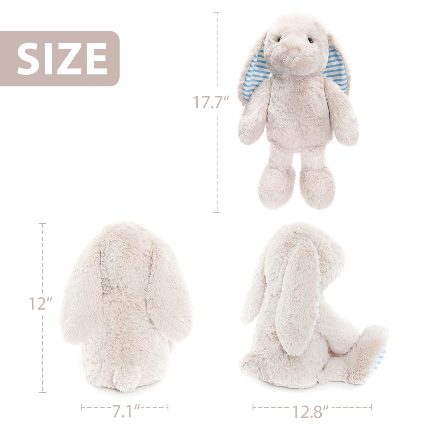 WEIGEDU Beige Cream Bunny Rabbit Stuffed Animals Plush Toys for Kids Girls Boys Baby Birthday Bedtime Gift,17.7 inches