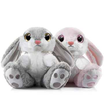 Nleio 2 Pack Bunny Stuffed Animals, 8.5 Inches Bunny Plush With Floppy Ears, Super Soft Plush Toy Rabbit Stuffed Animal Companio