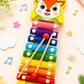 Toywood Wooden Cat Xylophone Musical Toy For Kids  Rainbow Metal Keys Educational Music Instrument | Montessori Early Learning 
