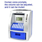 Toy Talking Atm Bank Atm Machine Savings Bank For Kids –Works Like A Real One- Deposit, Withdraw, Debit Card, Saving Target, Timer And Clock - Blue