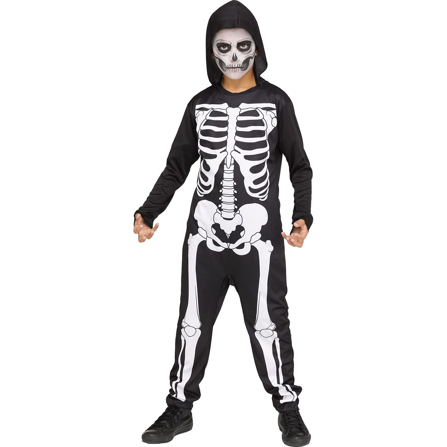 Boys Skele Jumpsuit Child Halloween Costume Size Small 4-6