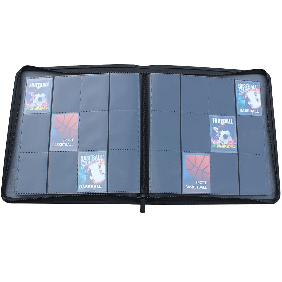 WINTRA 12-Pocket Black Double-Sided Trading Card Album  Side Loading enhanced Card Binder  480 Pockets Binder for Standard Trading and Sports Cards