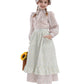 FCCAM Prairie Colonial Dress Girls Long Sleeve Pioneer Dress Costume Floral Pioneer Girl Laura Ingalls Wilder Pink L