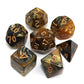 CREEBUY DND Polyhedral Dice for Dungeon and Dragons D&D RPG Role Playing Games Gold Black Dice with Dice Bag