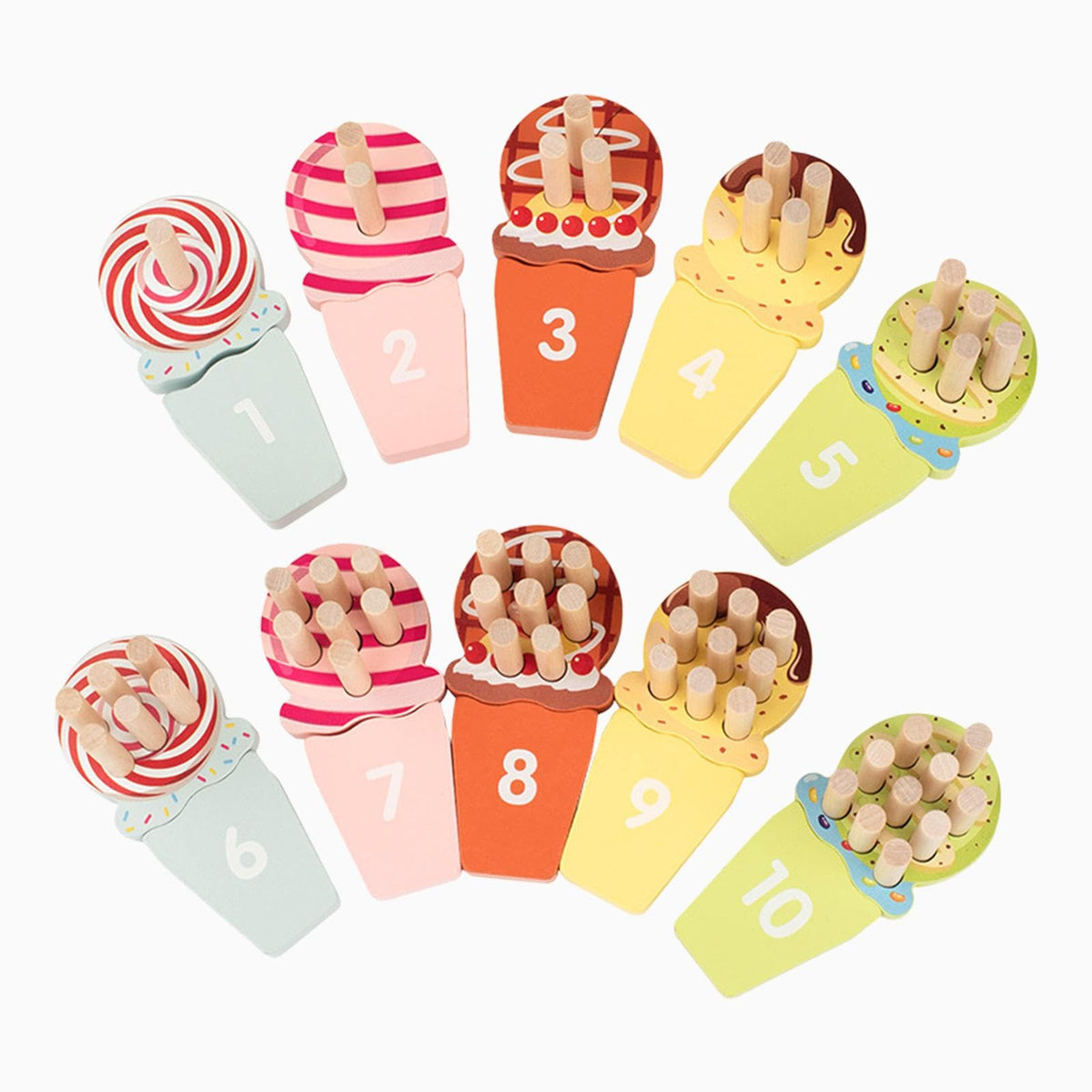 JAZZY PEARLS Ice Cream Number Matching Toy Kindergarten Educational Party Favor Math Game|Baby | Toys for Baby | Developmental B