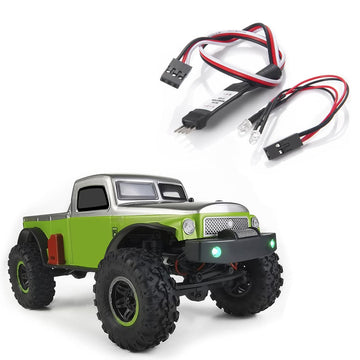 RCHUBAM RC LED Headlights with Light Switch Control Module CH2 for 1/24 Axial SCX24 AXI00004 RC Crawler Car Green
