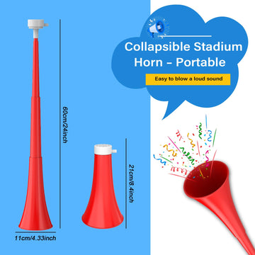 Stadium Vuvuzelas Soccer Collapsible Blow Trumpet Noise Maker Loud Sound Handheld Sports Horn For Sports Events Graduation Games