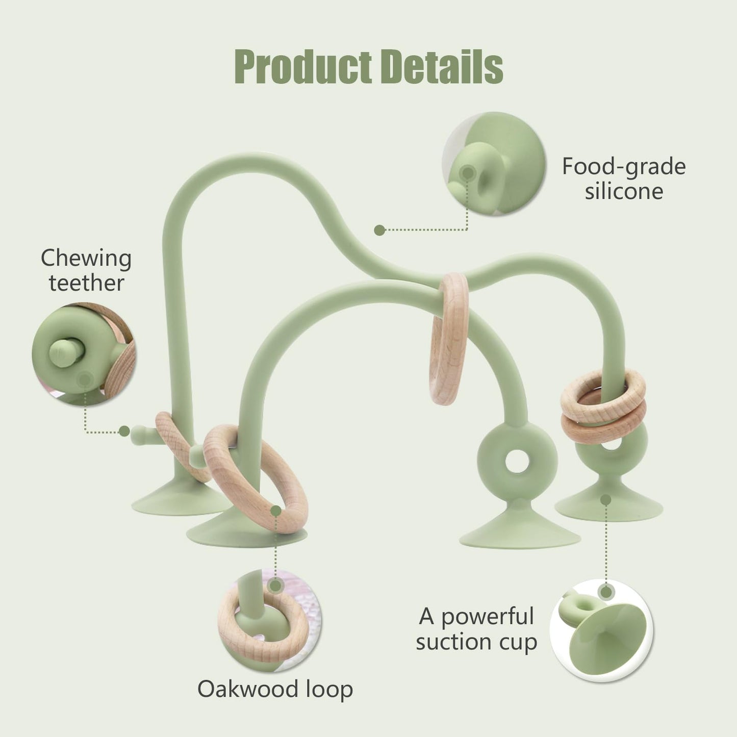 Zeeloopbee Montessori Toys For Babies 0-6 Months, High Chair Toys With Suction Cups For Babies, Suction Cup Toys For Toddlers 1-