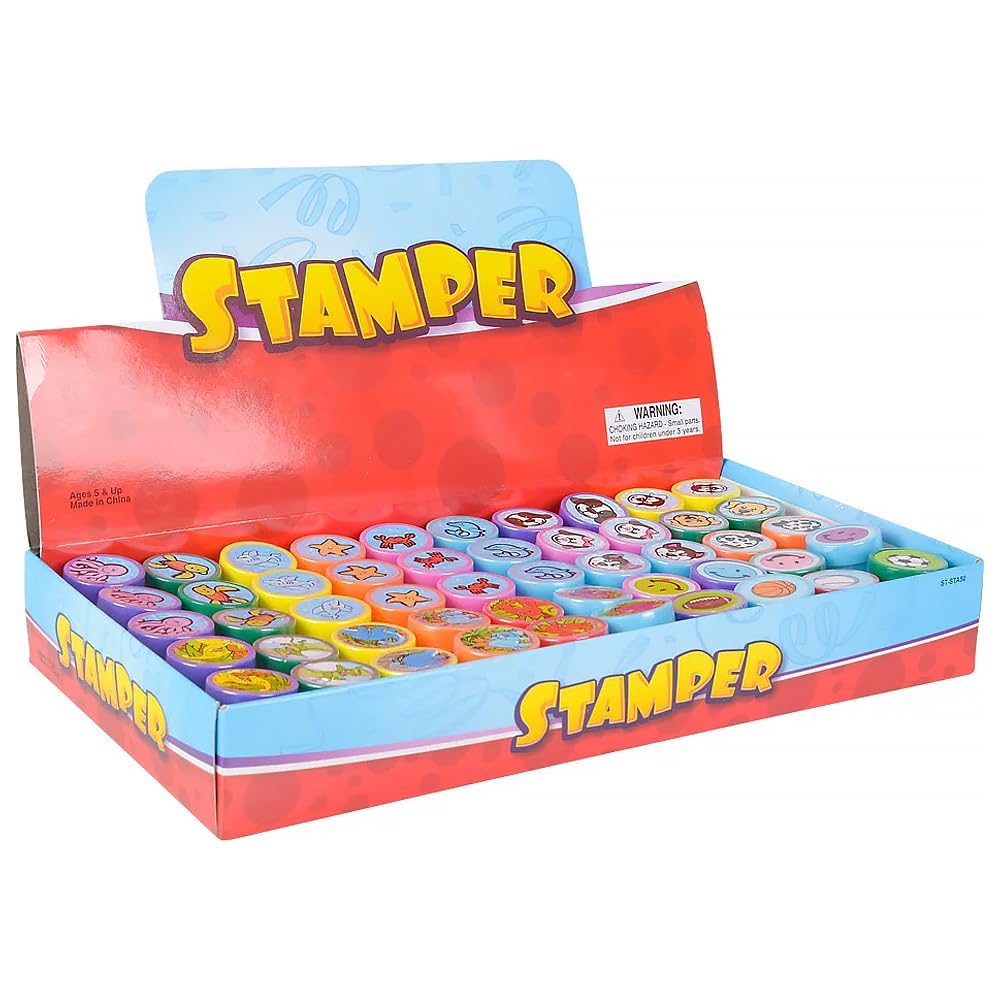 Rhode Island Novelty Assorted Stampers - 50 Pc Kids Stamp Assortment