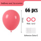 Voircoloria Retro Hot Pink Balloons, 66Pack 12Inch Blush Hot Pink Balloons Latex Party Balloons For Birthday Baby Shower Valenti