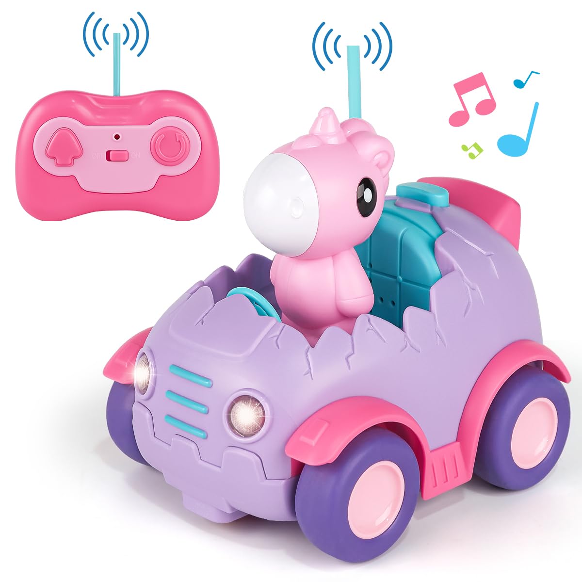 Nueplay Remote Control Car for Toddler Age 2 3 4 5, Electric RC Car Toys with Light & Music, Toddler Toys, Race Car Vehicles, Ho