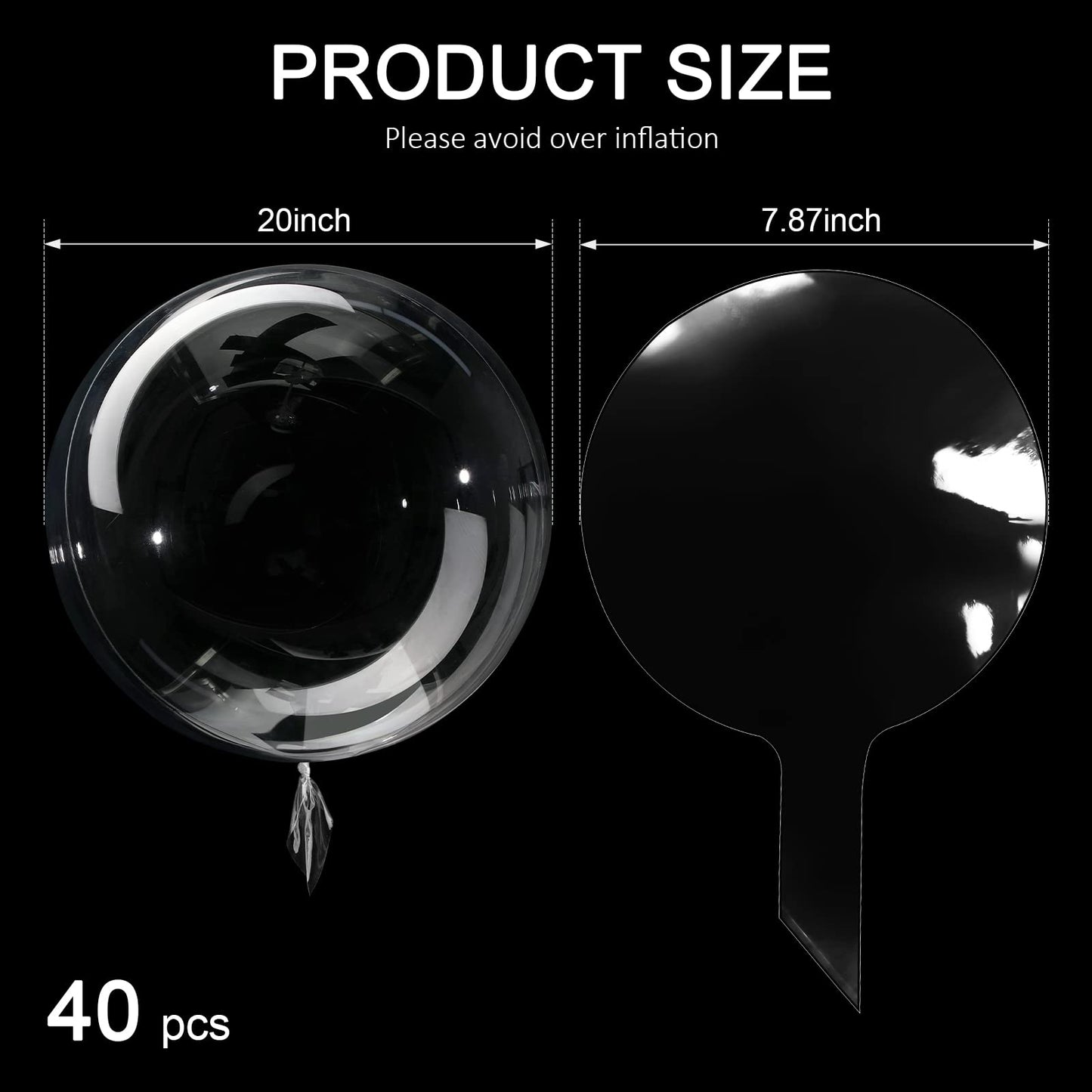 Sumind 40 Pieces Transparent Bubble Bobo Balloons - 20 Inches Rubber Balloons for Christmas, Wedding, and Birthday Party Decorations