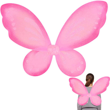 Nenmatte Fairy Girls Wings,Girls Butterfly Wing For Birhday Party,Sparkle Angel Wings Halloween Costume Dress Up For Kids Women